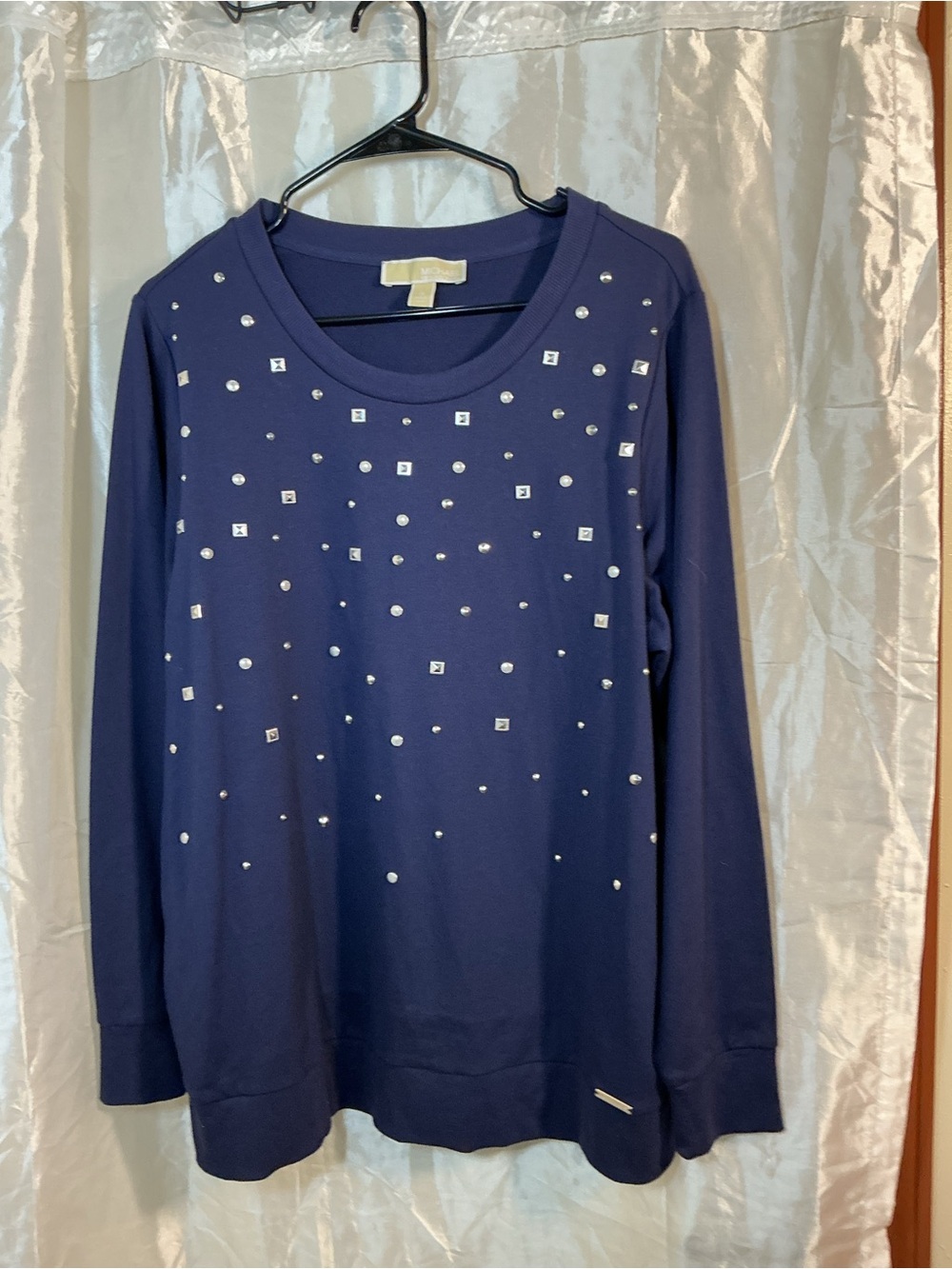 MICHAEL Michael Kors Navy Embellished Long-Sleeve Sweatshirt/sweater